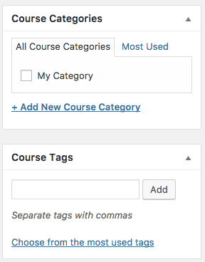 Course Categories & Tags