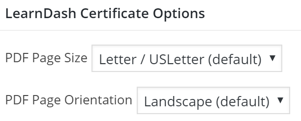 Certificate Options